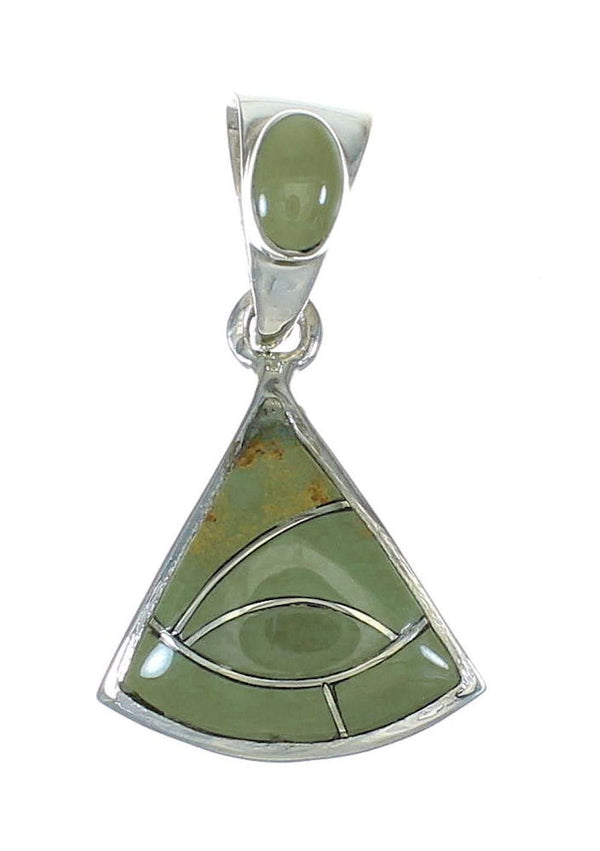 Genuine Sterling Silver Turquoise Inlay Pendant MX65356